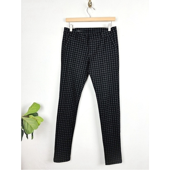 Kut from the Kloth Gray and Black Skinny Pants with Plaid Pattern Size 14L - Picture 2 of 9